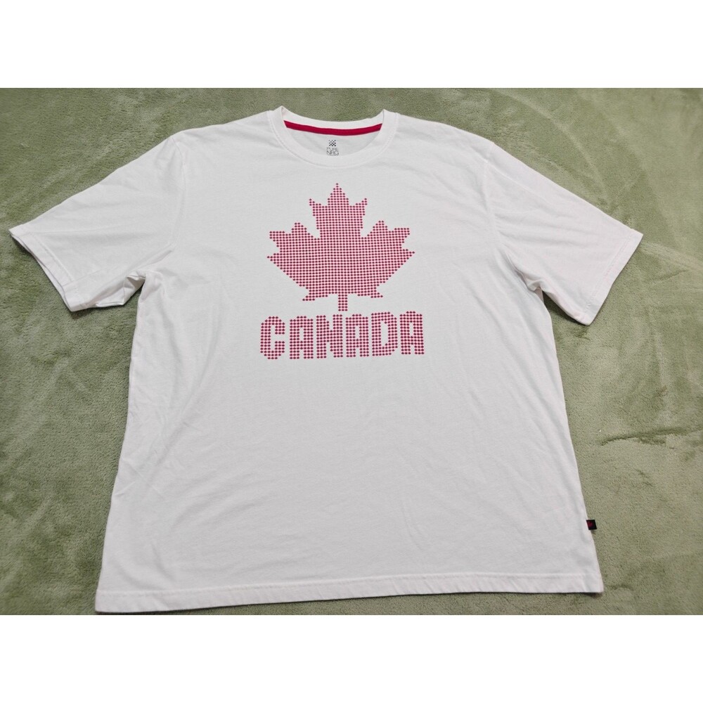 Pure NRG Canada Maple Leaf Graphic T Shirt Mens Sz XL White Athletic Crew Neck
